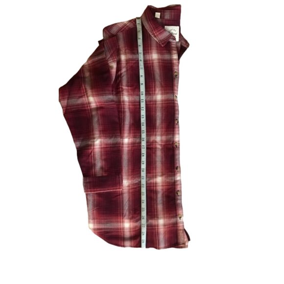 JACHS Girlfriend Women's Shirt Shacket Button Down Flannel Red Plaid Size XL - Picture 6 of 9